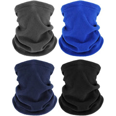 KITPIPI 4-Pack Winter Neck Warmers Gaiter Set – Windproof Face Masks for Cold Weather (Black, Blue, Dark Gray, Navy Blue)