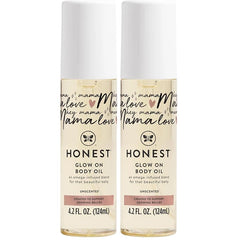 The Honest Company Mama Hydrating and Soothing Glow On Body Belly Oil, Plant Based Hypoallergenic, Fragrance-Free, 4.2 fl oz