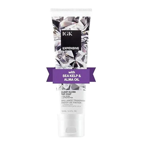 IGK  EXPENSIVE  Clear Hair Gloss Treatment  Shine-Boosting Top Coat for Glass Hair Hair Treatment for Smooth, Polished Finish Clear Gloss for Hair Sheen and Silkiness  4.2oz