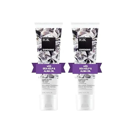 IGK  EXPENSIVE  Clear Hair Gloss Treatment  Shine-Boosting Top Coat for Glass Hair Hair Treatment for Smooth, Polished Finish Clear Gloss for Hair Sheen and Silkiness  4.2oz