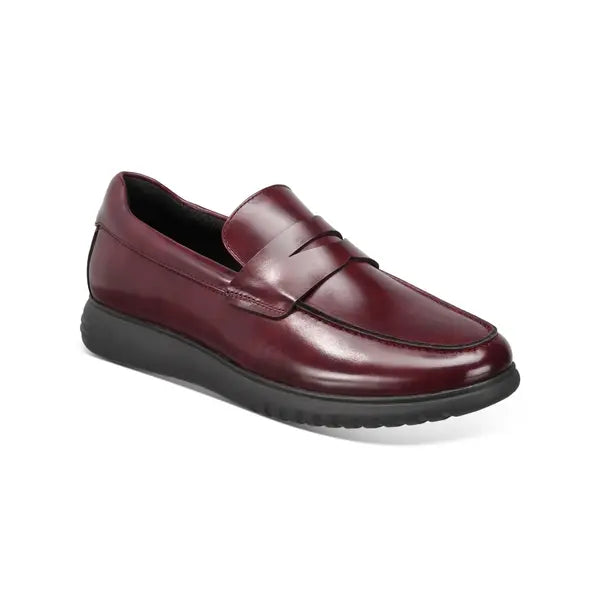 ALFANI Mens Maroon Penny Keeper Cushioned Dalton Round Toe Wedge Slip On Dress Loafers Shoes 10 M