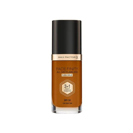 Max Factor Facefinity All Day Flawless Liquid Foundation 3In1 - 100 Sun Tan 30Ml