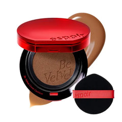 Espoir Be Velvet Cushion Foundation | Quick and Easy Coverage with Long-lasting Color by Zero Oxidation, Velvety Smooth Finish & Lightweight Formula, Vegan, Korean Makeup - 0.46 oz