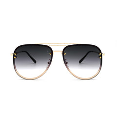 VIVIENFANG Premium Rimless Oversized Aviator Sunglasses for Women, Polarized PC Lens UV Protection Womens Shade VF2203