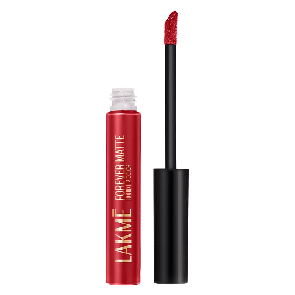 Lakme Forever Matte Liquid Lipstick, Red Carpet, 0.2 fl oz