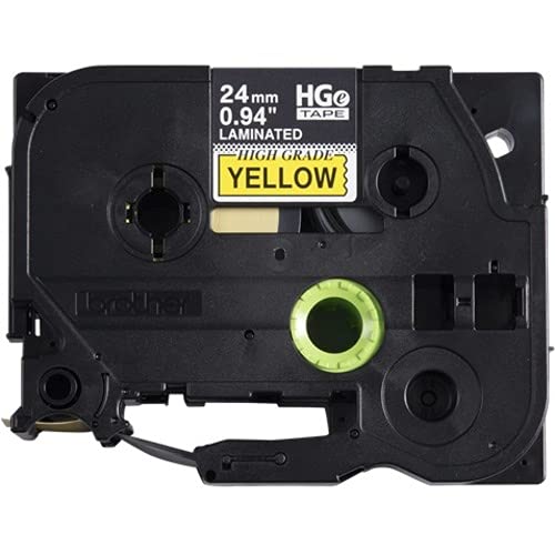 Brother Mobile HGE6515PK Hge High Grade Standard Adhesive Tape, 0.94" W x 26.2' L, Black Ink on Yellow Label