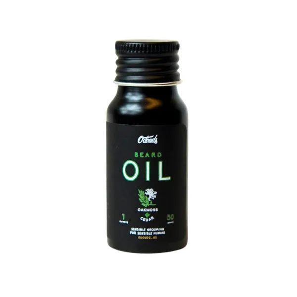 O'Douds Natural Beard Oil - Conditions, Moisturizes & Soothes Beard & Facial Hair - Reduces Dry, Flakey, Itchy Skin - Plant-Based Ingredients for all Beards - Oakmoss & Cedar Scent, 1 oz.