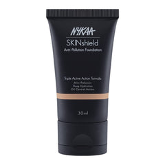 Nykaa SkinShield Anti-Pollution Matte Foundation - Brown, Full Coverage, Long wear, Weightless Smooth Finish For Oily and Wheatish to Dusky Skin - Desert Honey - 09 (30ml)