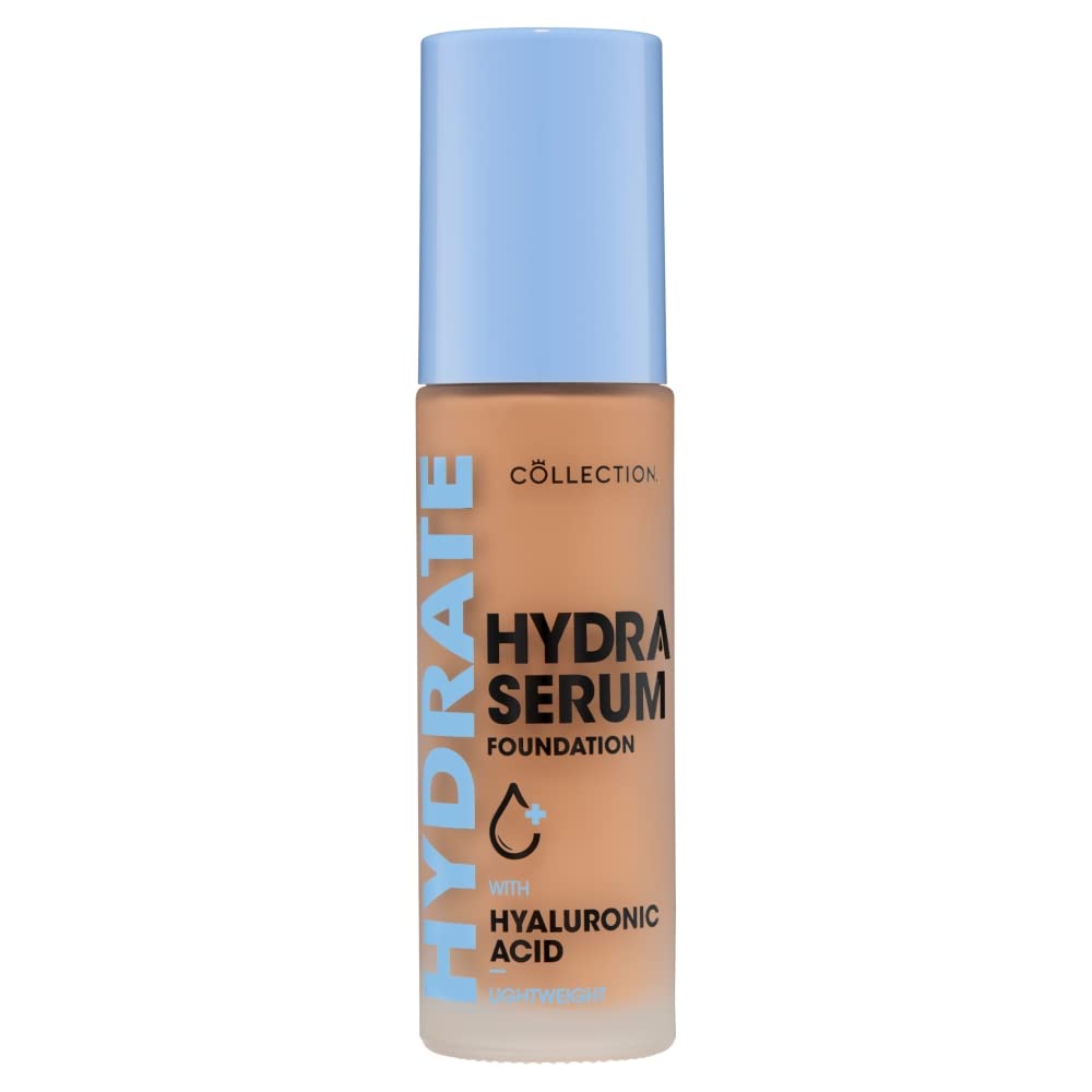 Collection Cosmetics Hydra Serum Foundation, Breathable Formula for Glowy Skin, 30ml, Medium Caramel