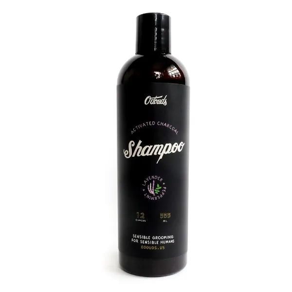 O'Douds Activated Charcoal Shampoo - Moisturizing & Clarifying Shampoo - Cleanses & Rejuvenates Hair & Scalp - Sulfate & Paraben Free - Lavender & Peppermint Scent, 12 oz