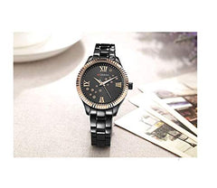CURREN Women's Girls Sports Waterproof Stainless Steel Quartz Wrist Watch,9009 - Black