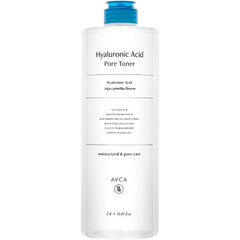 AVCA Hyaluronic Acid Pore Toner 1L (33.8oz) - Low pH K-Beauty Hydrating Toner for Sensitive, Oily & Dehydrated Skin