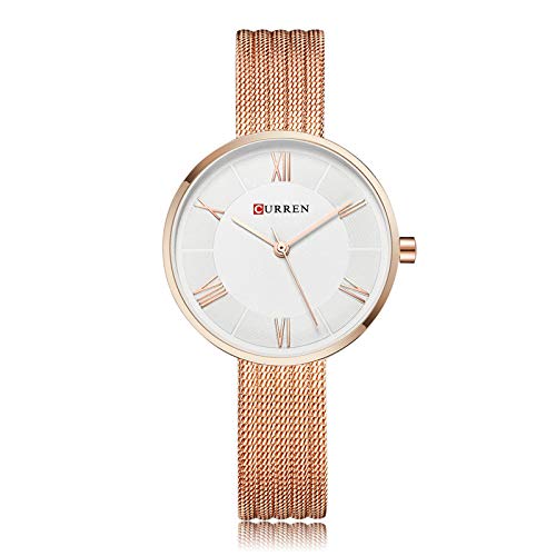 CURREN 9020 Fashion Lady Quartz Watch Women Bracelet Wrist Watch Relogio Feminino (rose gold)