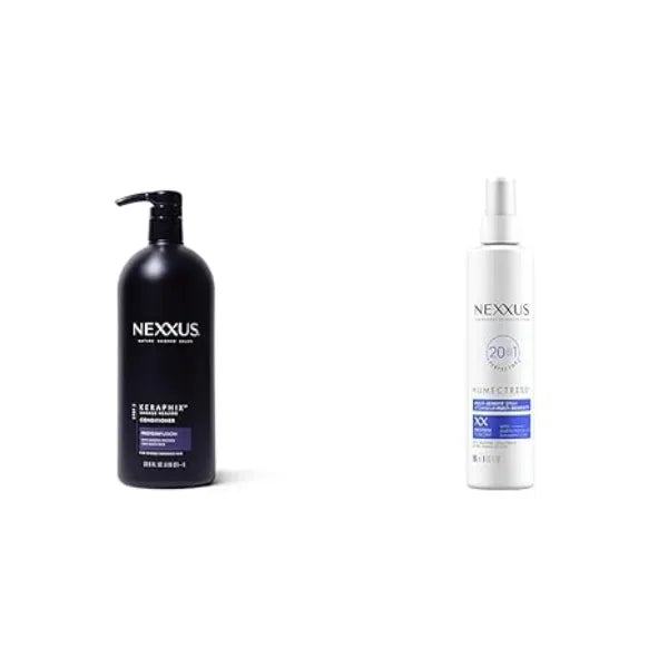Nexxus Keraphix ProteinFusion Conditioner with Keratin Protein and Black Rice for Damaged Hair 33.8 oz & Humectress Leave In Conditioner Spray 20 in 1 Perfector