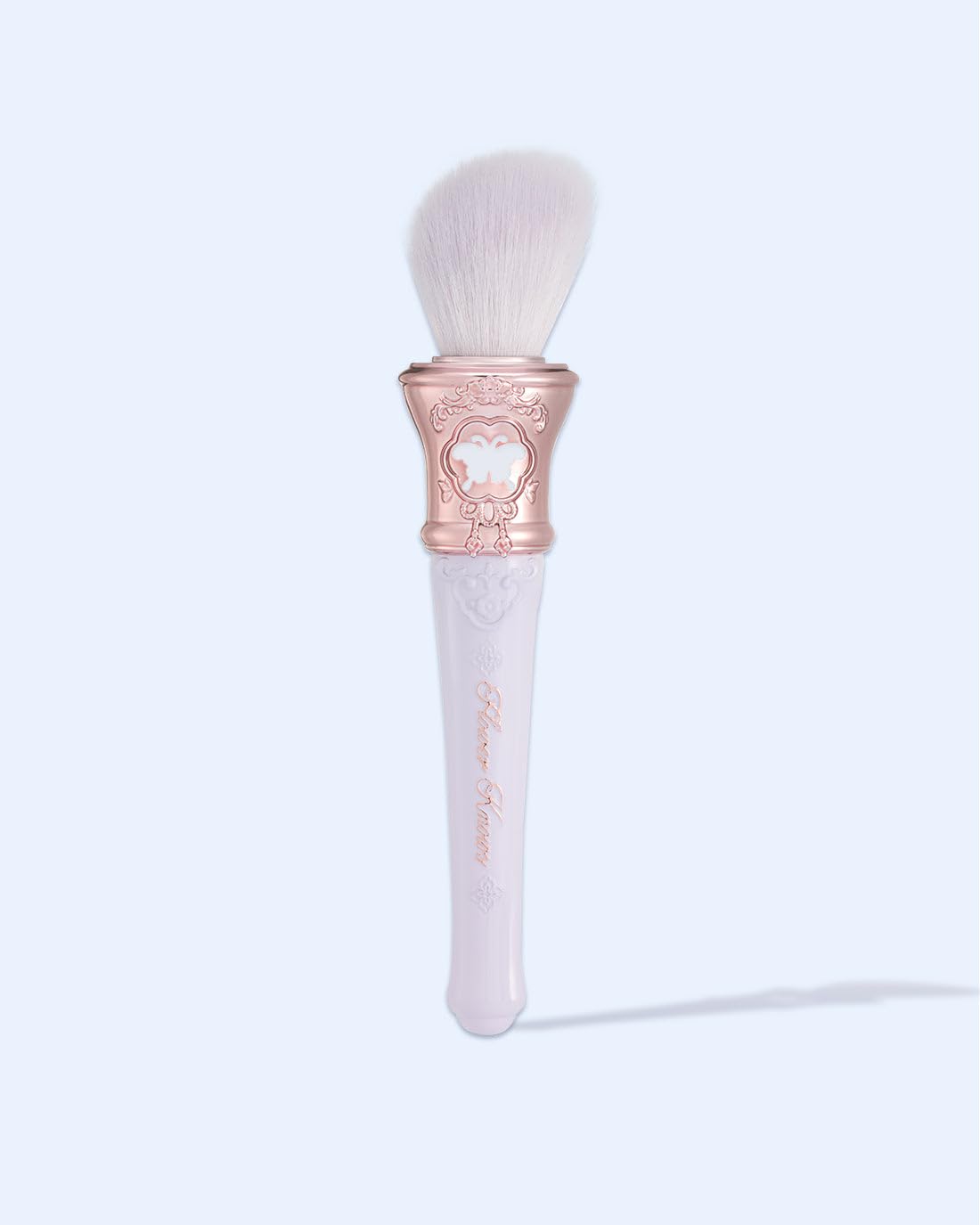 Flower Knows Butterfly Cloud Collar Angled Powder Brush - Soft Wool & Durable Polyester Fiber for Precise Blending (Frosty Wisteria)