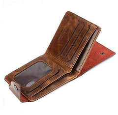 Bailini Brown Leather For Men - Bifold Wallets