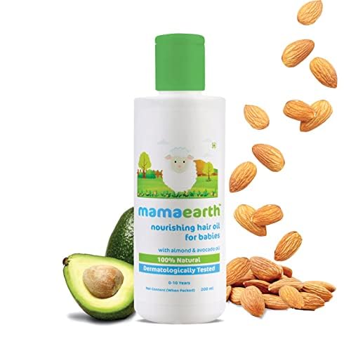Mamaearth Nourishing Baby Hair Oil, with Almond & Avocado Oil Kids from 0 to 10 Years (200 ML)