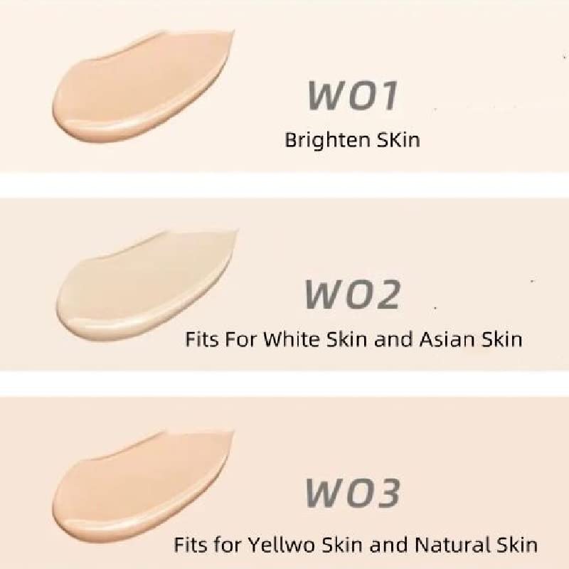 New Upgrade Foundation 30g Waterproof Full Cover Oil control Face Base Makeup Soft Matte Concealer Colors Primer Base Long Lasting Facial Concealer Whitening Cream Make Up (Natural)