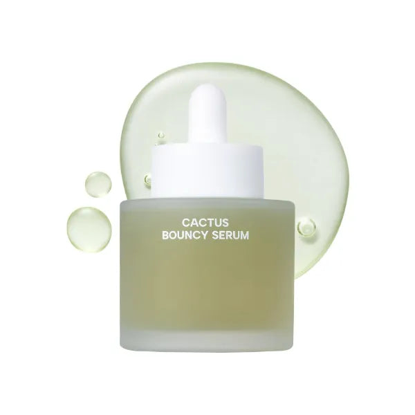 Whamisa Organic Cactus Bouncy Serum, 48 hrs Inner Skin Moisture, 72 hrs Hydrating and Moisturizing, Facial Ampoule, Korean Skin Care (52ml)