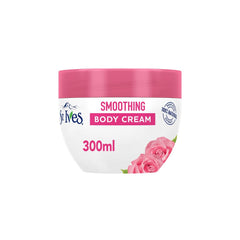 St. Ives Smoothing Body Cream with Rose Water & Argan Oil, 300ml| Made from 100% Natural Ingredients| Hydrating & Fast-Absorbing Formula for Soft & Glowing Skin | Dermatologically Tested Body Butter
