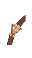 GUESS Ladies 34mm Watch - Black Strap Champagne Dial Gold Tone Case