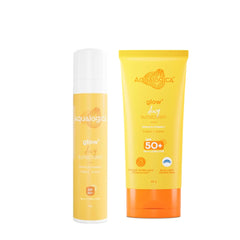 Aqualogica Glow+ Dewy Sunscreen For All Skin Types With Papaya & Vitamin C With Spf 50 & Pa++++ - 50G + 80G, Pack Of 1