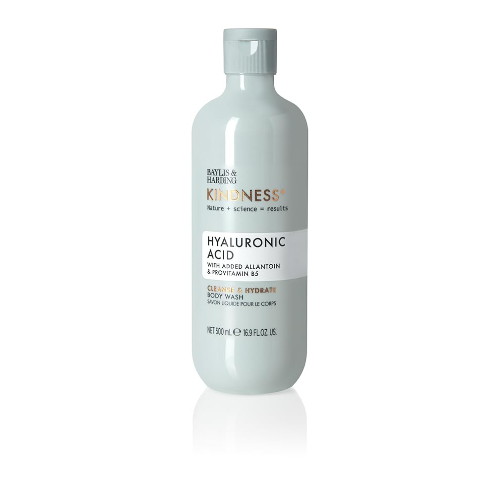 Baylis & Harding Kindness + Hyaluronic Acid Cleanse & Hydrate Luxury Body Wash 500ml | Added Allantoin & Provitamin B5 | Vegan | Dermatologist approved.