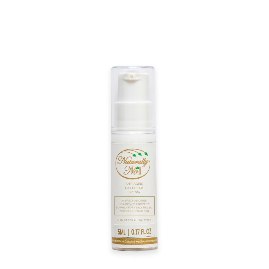 Naturally No. 1 Anti-Aging Day Cream SPF 50+ - Firming and Hydrating Formula with Collagen, Hyaluronic Acid and Natural Ingredients for Younger-Looking Skin (5ml)
