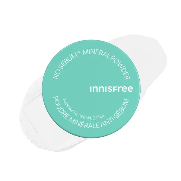 Innisfree No Sebum Matte Mineral Powder, Korean Loose Setting Powder for Blurring, Shine Control, Fragrance-Free, Translucent