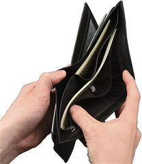 COOLBABY Men wallet Leather bifold Short Purse slim rfid blocking male card holder 11.7 * 9.6 1.5cm