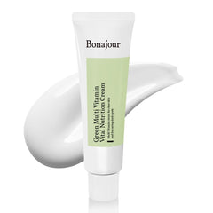 BONAJOUR Vegan Natural Green Multi Vitamin Moisturizing Cream for Face - 70% Vitamin, Anti Aging & Brightening, Remove Dark Spot - 1.7 fl. oz