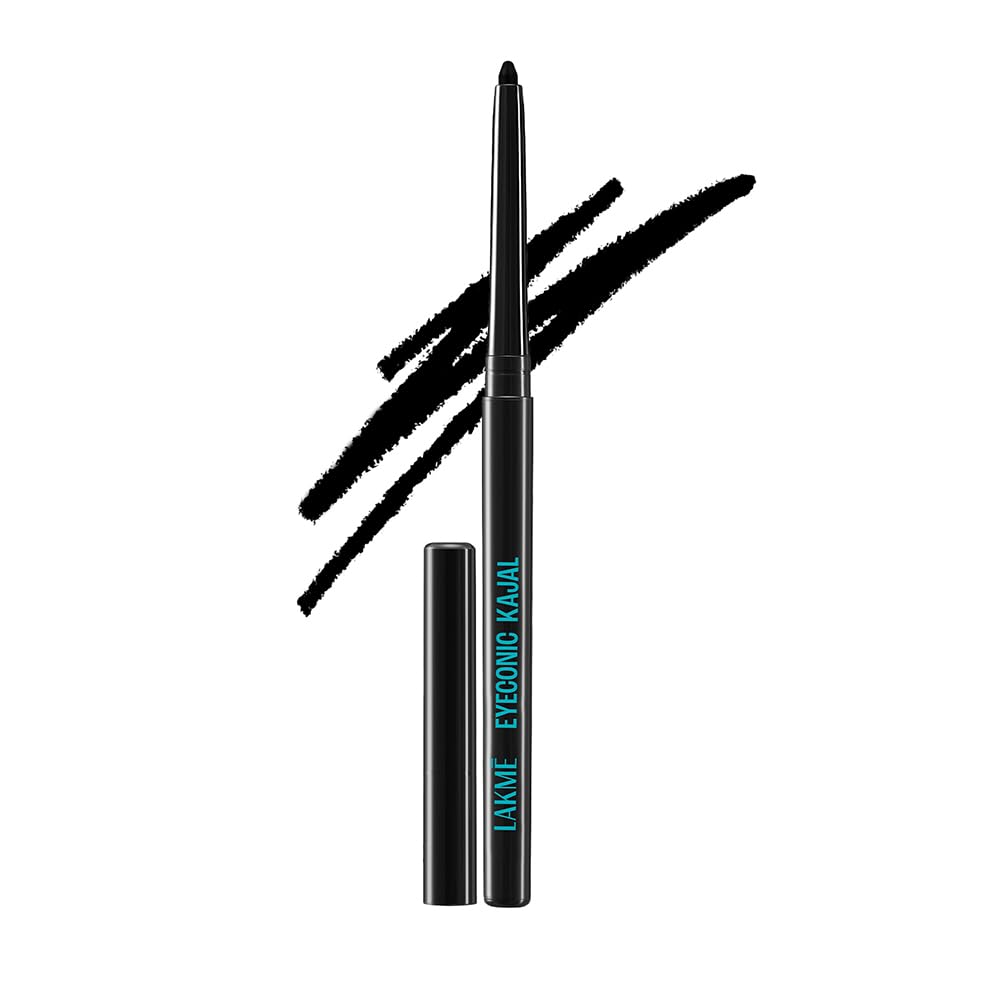 Lakme Matte Black Kajal Pencil in Twist Up Eye Conic - Waterproof, Smudge-Proof, Long-Lasting Eye Makeup, 0.35 g