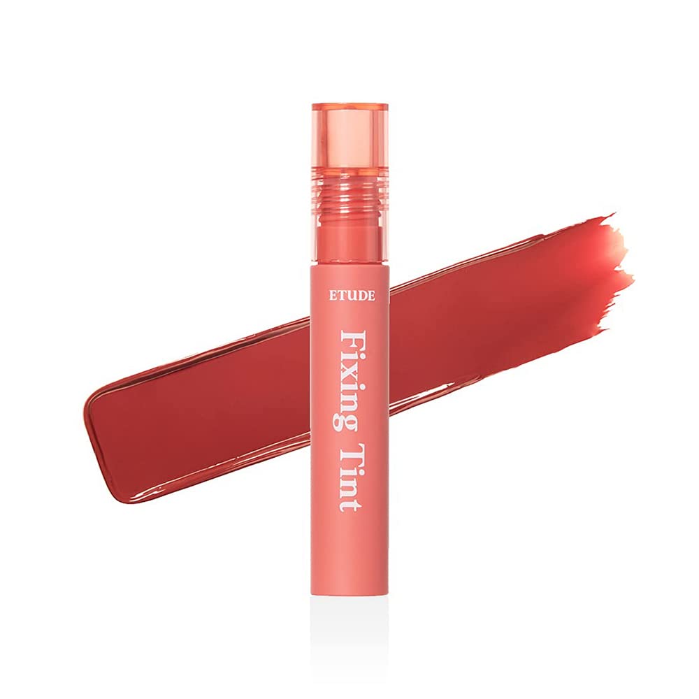 ETUDE Fixing Tint #02 Vintage Red | Long Lasting High Pigmented Liquid Lipstick |Waterproof Lightweight Matte Finish Lip Stain| Full Coverage
