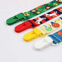 HuanShiJingXuan Soother clip - 6 only pacifier clips - stylish teeth ring nipple holder for baby boys and girlsFits Most Pacifier Styles Baby Teething Toys and Baby Gift