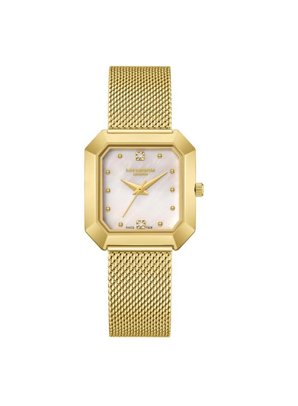 LEE COOPER Women's Watch, Analog Display and Mesh Strap - LC08027.120, Gold
