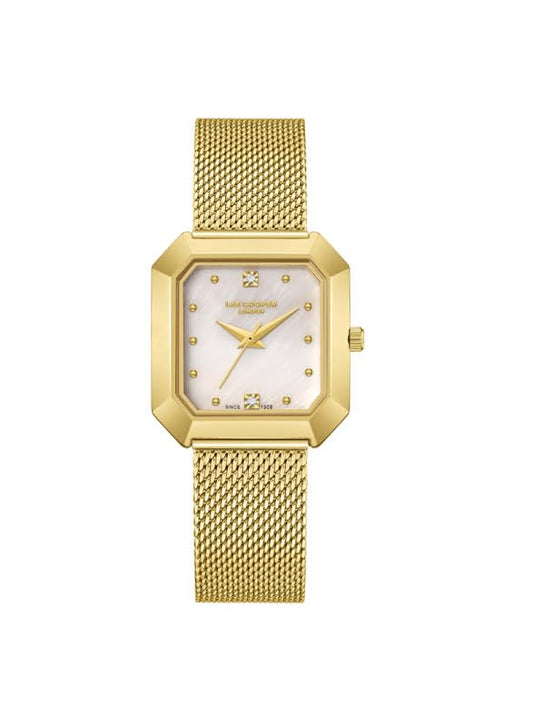 LEE COOPER Women's Watch, Analog Display and Mesh Strap - LC08027.120, Gold
