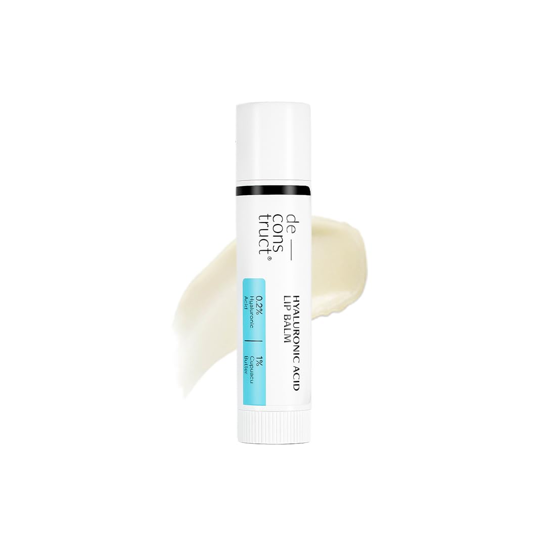 Deconstruct Hyaluronic Acid Lip Balm With 1% Cupuacu Butter | For Fuller lips, Dry Lips, Reduces Flakiness | Protects & Nourishes Dry Chapped Lips | Lip Balm For Women & Men | 4gm