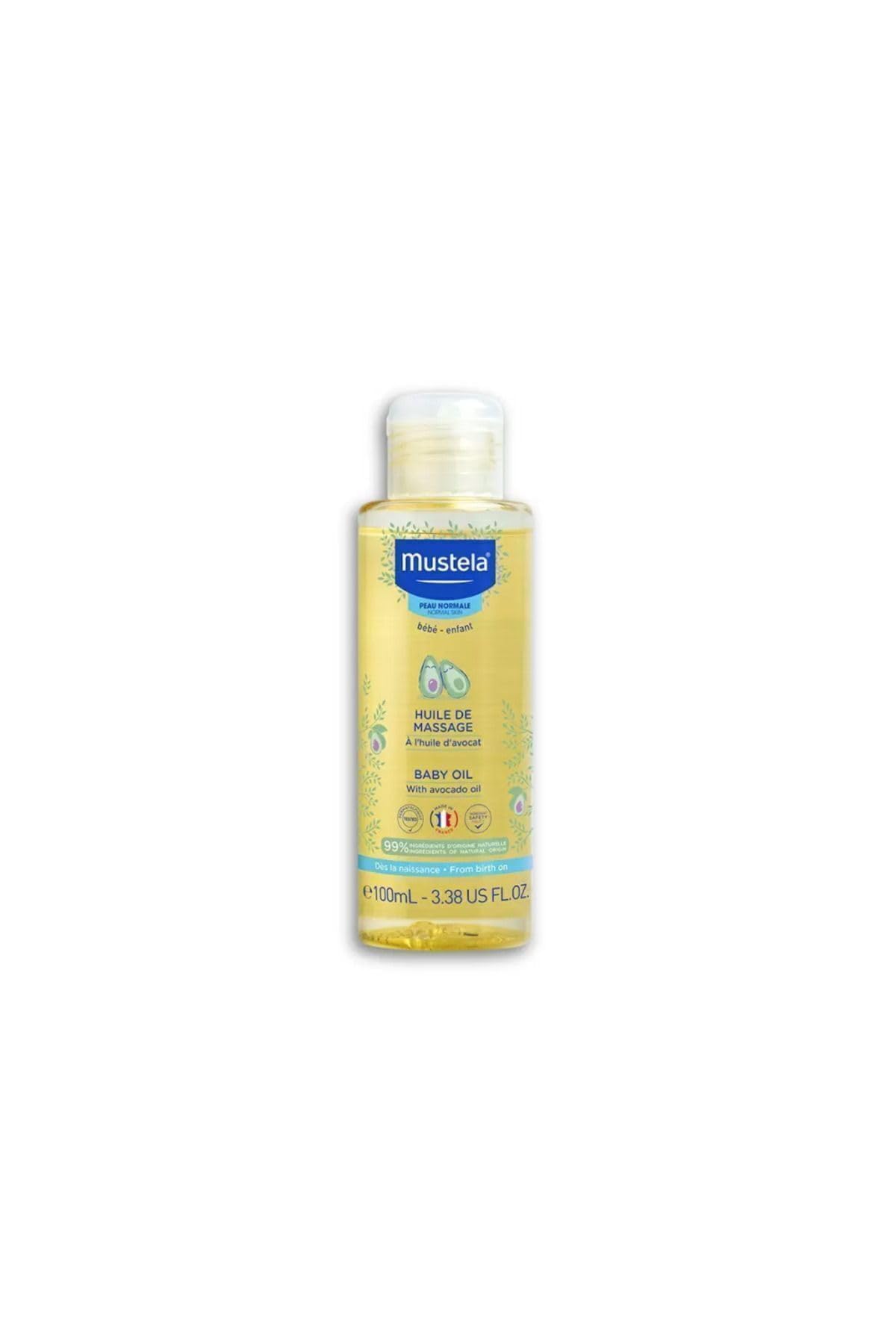 Mustela Baby Oil - Moisturizing Oil for Massage - with Natural Avocado fortified with Vitamin B5 - Biodegradable Formula & Tear-Free