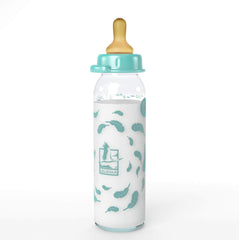Lelekka Glass Baby Bottle 8oz with Round Natural Rubber Nipples Size M (Medium Flow, Formula Milk), Made in Germany