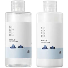 ROUND LAB 1025 Dokdo Toner + Dokdo Lotion Set Gentle Exfoliating Dead Skin Cells Without Irritation, Hydrating, Watery Type Toner, Lotion, for Sensitive Skin 6.76fl.oz