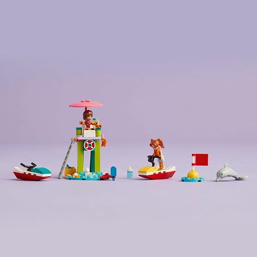 LEGO Friends Beach Water Scooter, Lifeguard Toy Building Set for 5 Plus Year Old Girls, Boys & Kids, with 2 Mini-Dolls and a Dolphin Figure for Imaginative Play, Birthday Gift Idea 42623