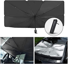 TDOO Car Sun Shade,for Car Front Windshield, Car Umbrella Sun Shade Cover, Foldable UV Reflector And Heat, Sunshade for Cars, Fits Most Vans SUVS (57 x 31 In) (A), Black