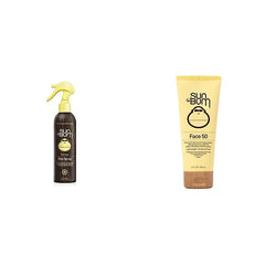 Sun Bum Sea Spray|Texturizing Volumizing Sea Salt Spray 6 FL OZ and Original SPF 50 Sunscreen Face Lotion 3oz Moisturizing UVA/UVB