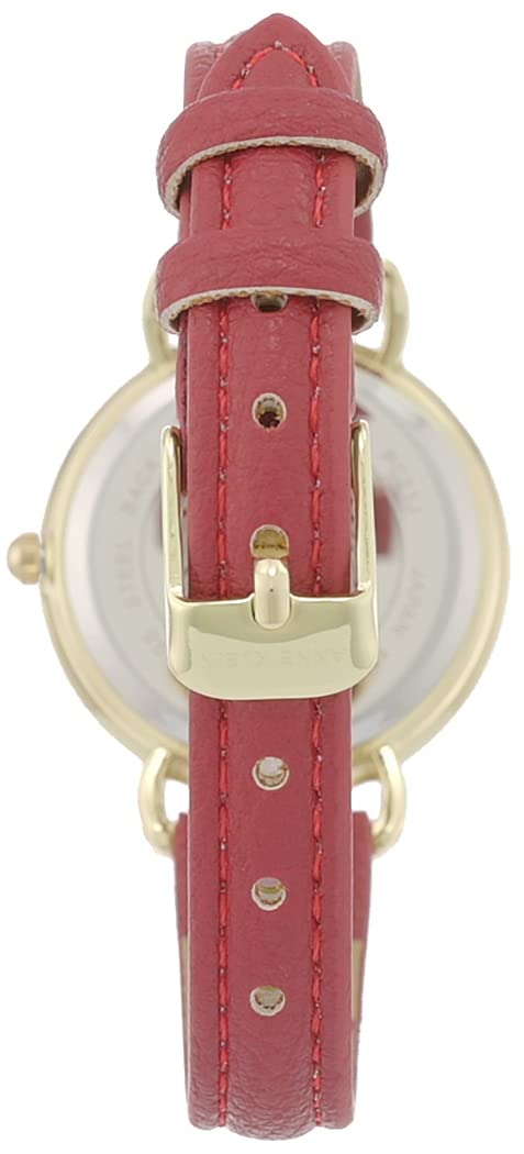 Anne Klein Women's Easy to Read Dial Strap Watch, AK/3826, Red/Gold