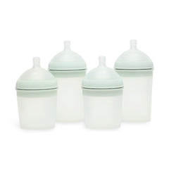 BORRN Baby Bottles Set Silicone BPA Free, Non Toxic Baby Feeding Bottles - Green, Pack of 4