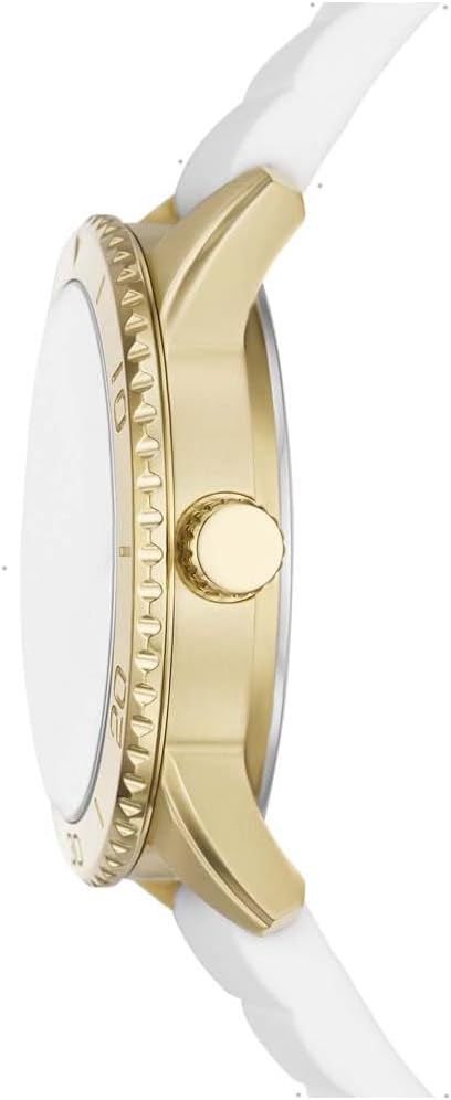 FOSSIL BQ3965 Dayle Quartz Analog Wrist Watch for Women, 38 mm Case Diameter, Gold/White