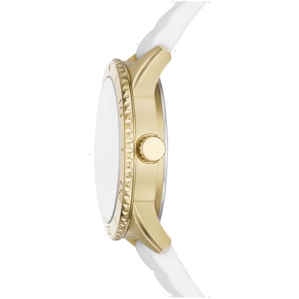 FOSSIL BQ3965 Dayle Quartz Analog Wrist Watch for Women, 38 mm Case Diameter, Gold/White