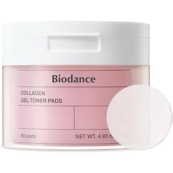 Biodance Collagen Gel Toner Pads, Pore Minimizer for Face, Improving Elasticity, Gentle Exfoliating Toner Pads for Sensitive Skin, Korean Skincareㅣ4.93 fl.oz.(140g)*60Pads