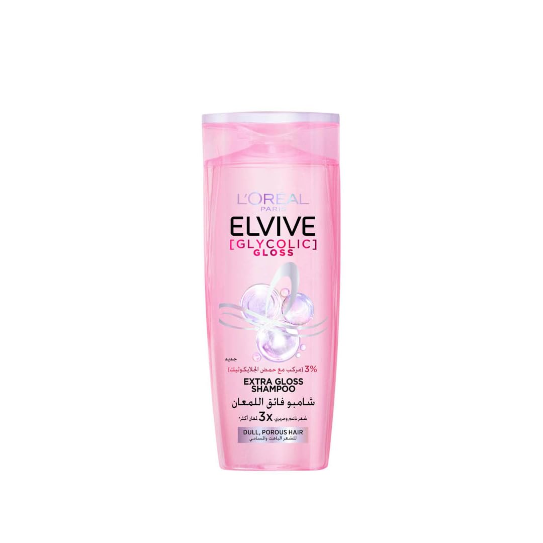 L’Oreal Paris Elvive Glycolic Gloss Shampoo Our First at-home glossing treatment 3% [Gloss Complex] with Glycolic Acid, 400 ml