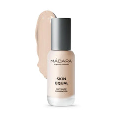 MÁDARA Organic Skincare | Skin Equal Soft Glow Foundation, Mineral foundation with hyaluronic acid, Buildable medium coverage, Dewy foundation, Vegan, COSMOS natural certified